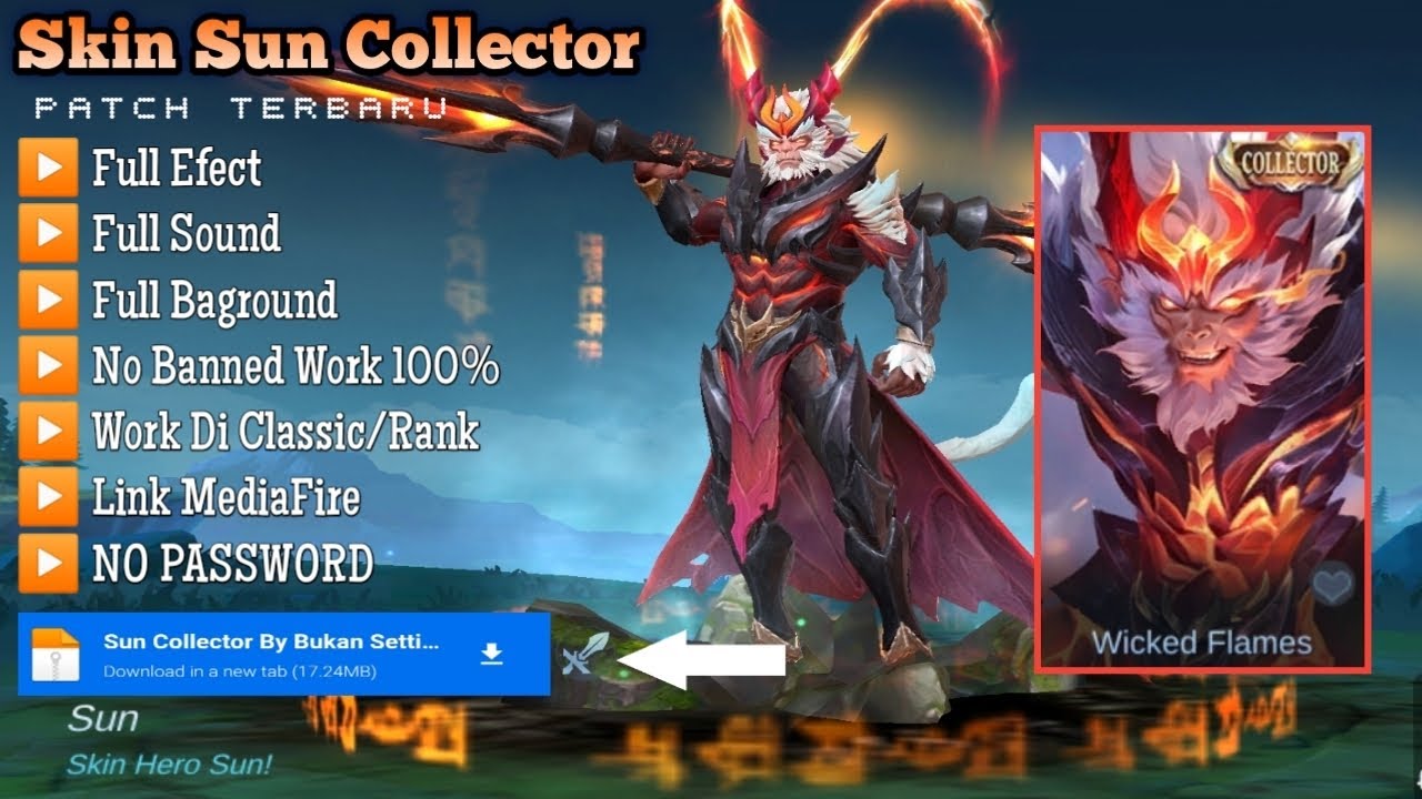 Script Skin Sun - Collector | Full Effect HD | New Pacth Update | Link MediaFire | No Password !!