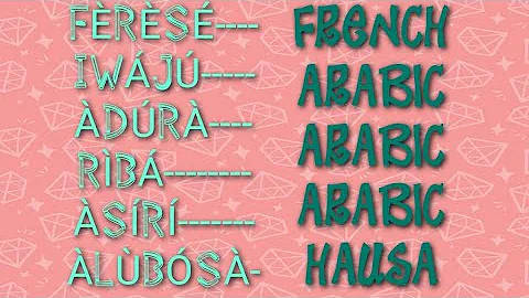 Borrowed words in Yoruba Language