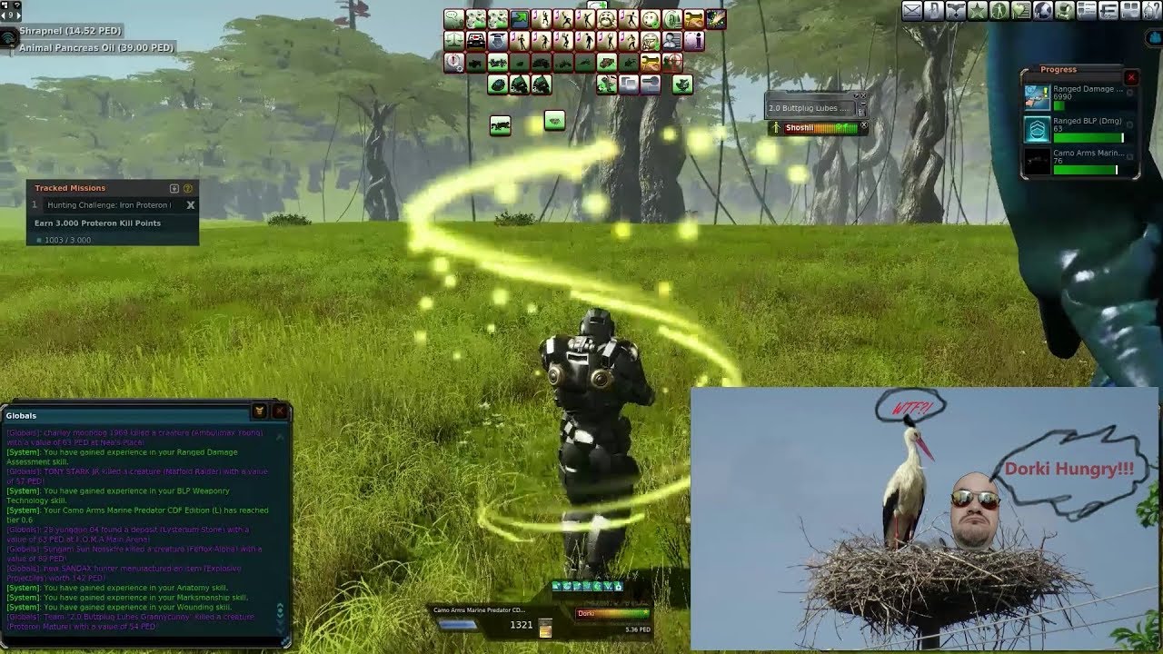 Entropia Universe: Dorki Hunts Proteron, loot 2 0 part 3 - YouTube