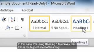 Accessible Word Documents:  Heading Structure