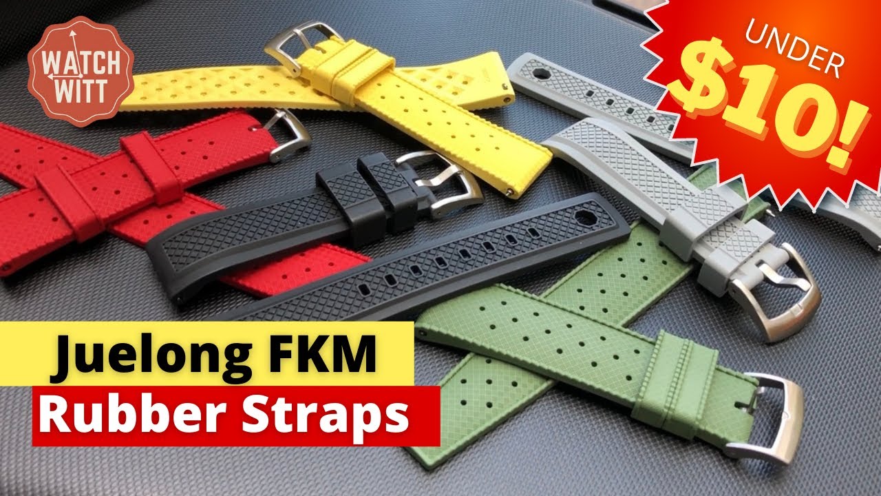 Ремешки из каучука FKM до 10 долларов! Обзор ремешка для часов Juelong — AliExpress