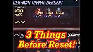 3 Things Before Reset! Spider-Man Tower Preview! Rachel Cole Farmable! Blade Marvel Strike Force 