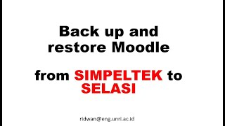 Backup and restore course in Moodle