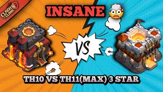 HOW TO 3 STAR TH10 VS TH11 MAX BASE | BEST TH10 VS TH11 ATTACK STRATEGY | CLASH OF CLANS (COC)