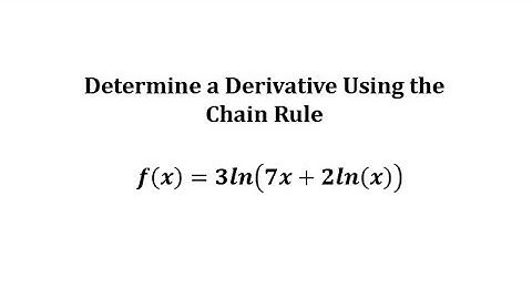 Determine a Derivative Function Using the Chain Rule (Ln of a Sum)