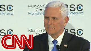 Awkward silence after Mike Pence mentions Trump in speech