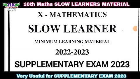 TN 10th Maths|Supplementary Exam 2023|SLOW LEARNERS MATERIAL|PDF link in Discription