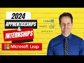 2024 Apprenticeships & Internships: Microsoft Leap Overview, LinkedIn REACH Update, Hubspot, SpaceX