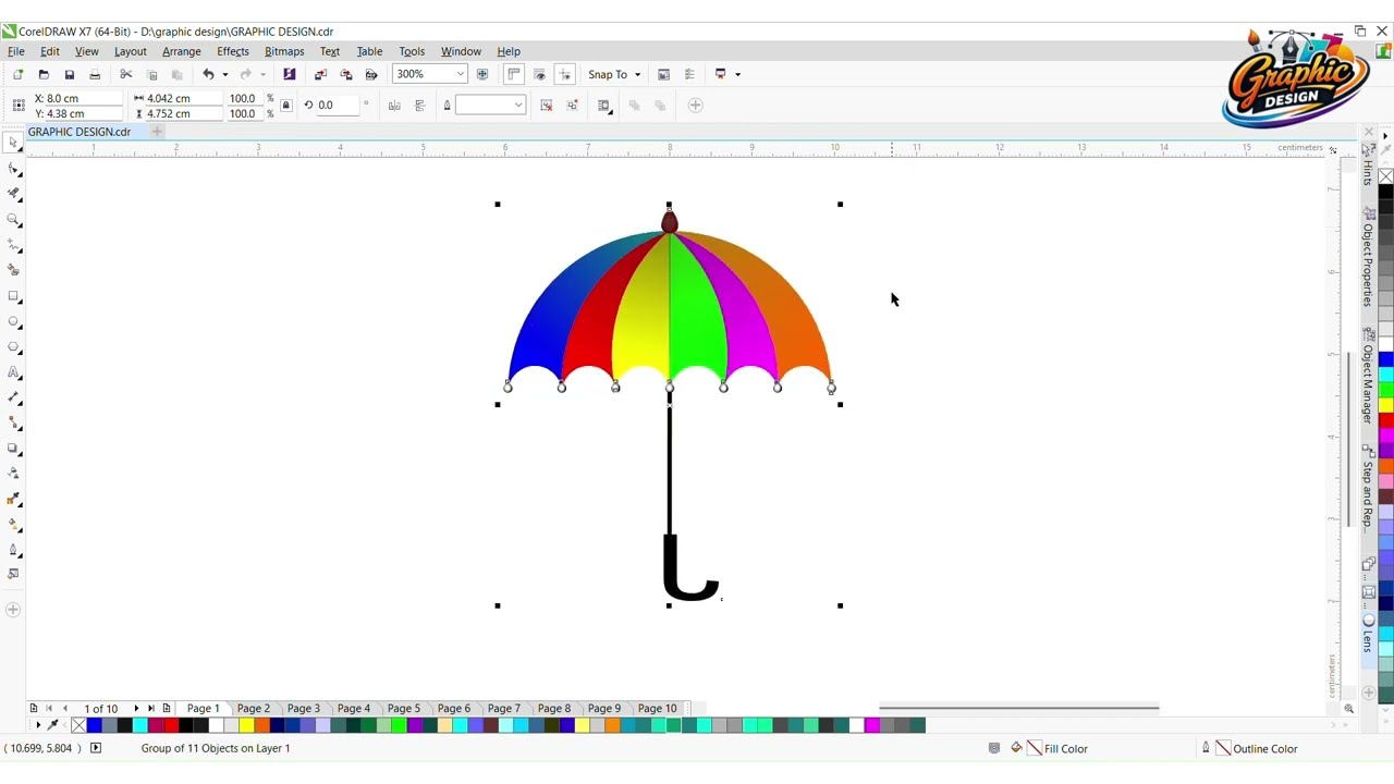 how to create an Umbrella in CorelDraw | CorelDraw Design | 