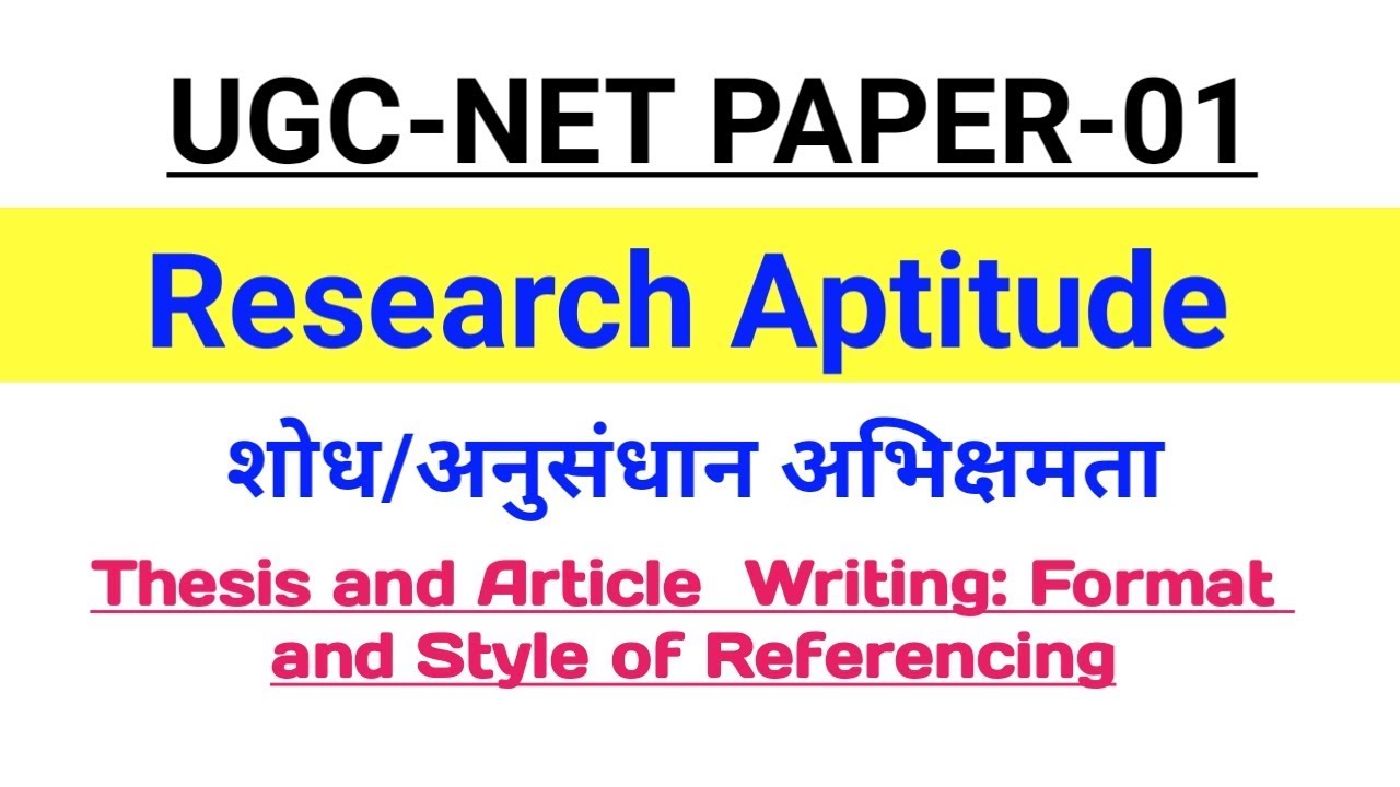 thesis and article writing ugc net