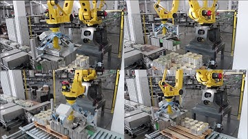 Krel srl Parma: Pallettizzatore robotizzato con testata presa file