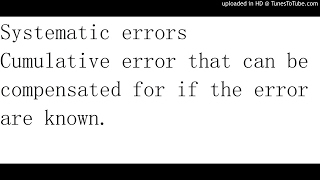 Systematic errors definition for SPM students (Auditory memory)