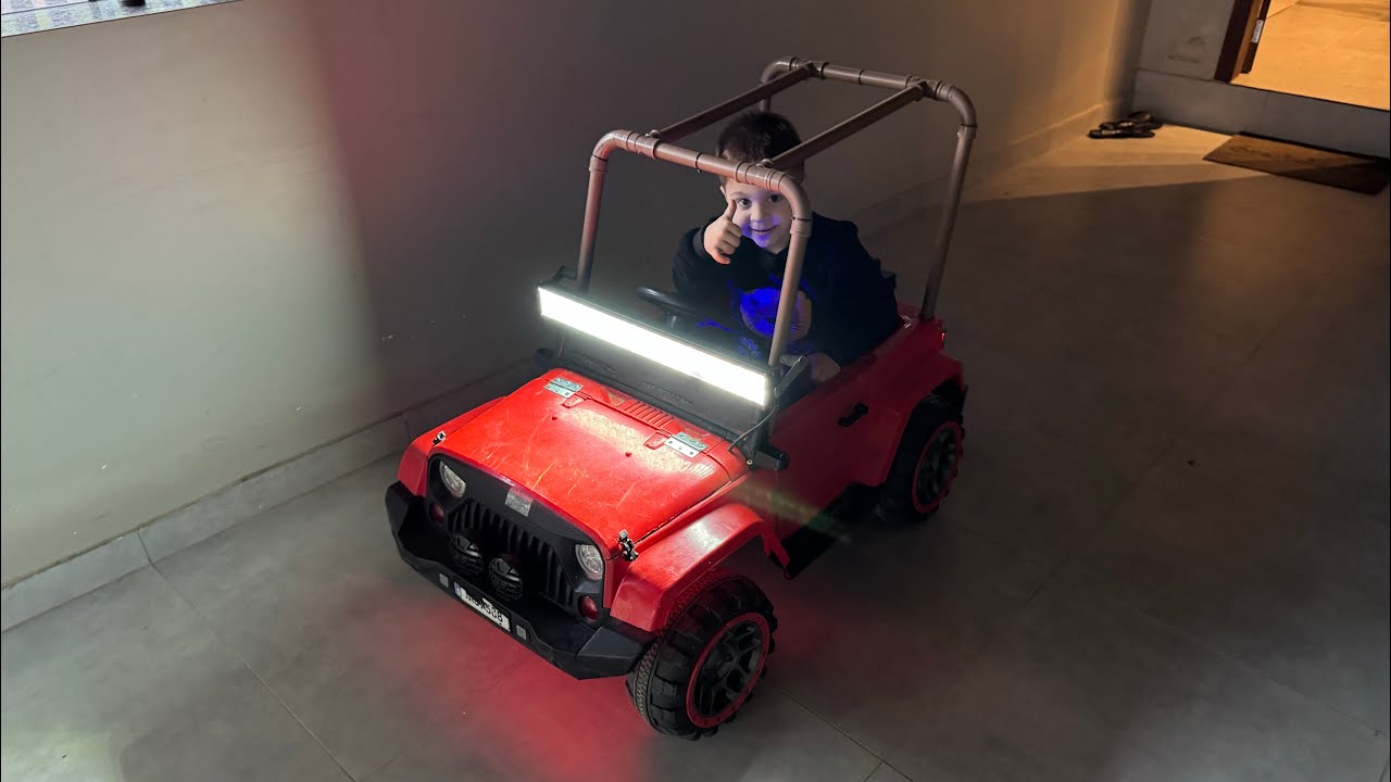 INSTALEI UMA BARRA DE LED NO JEEP DO MEU FILHO. Thiago velho