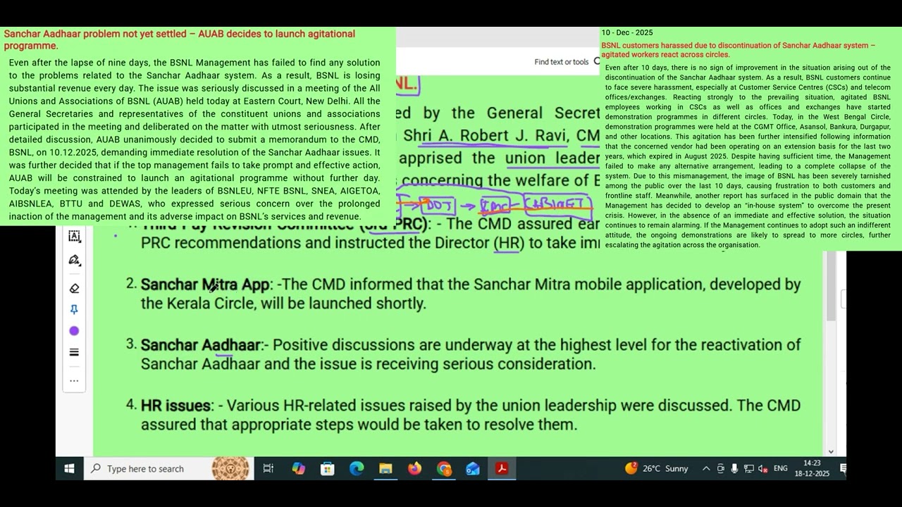 PRC in BSNL latest update 