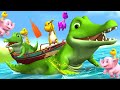 Giant crocodile to the rescue saving baby dinosaur from t rex spinosaurus attack in jurassic world