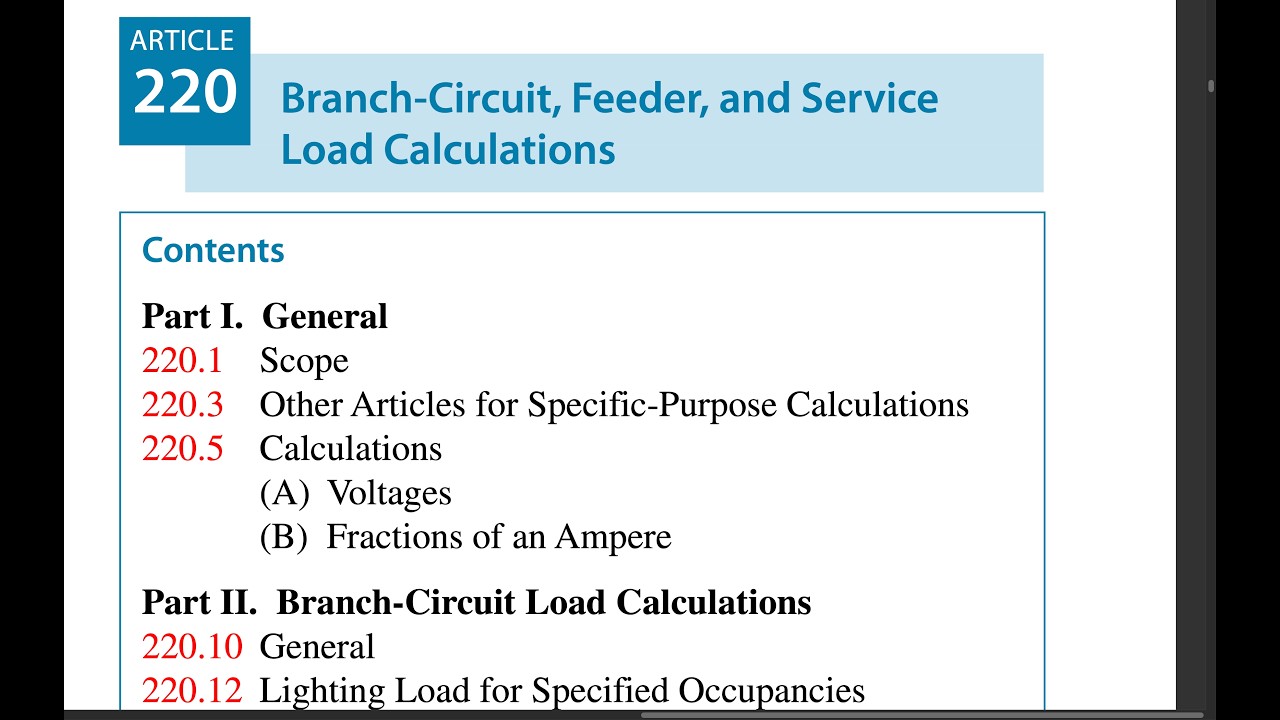 ARTICLE 220... Branch-Circuit, Feeder, and Service Load Calculations ...