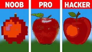 NOOB VS PRO VS HACKER Pixel art Apple І Minecraft