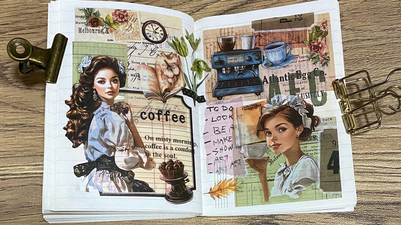 コラージュノート📔📓めくりますヽ(*＾ω＾*)ﾉ✨#コラージュ#コラージュ素材#ティーム