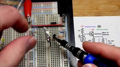 5V 1W LED Module Brightness Controlled by LDR 2N2222 NPN BJT Voltage Follower