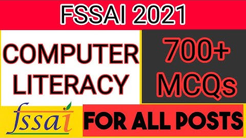 FSSAI COMPUTER LITERACY| FSSAI EXAM 2021 |FSSAI COMPUTER QUESTIONS.