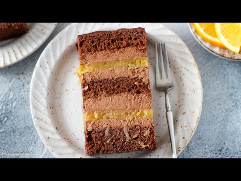 Торт АПЕЛЬСИН - ШОКОЛАД  Шоколадный БИСКВИТ, апельсиновая начинка, шоколадный МУСС
