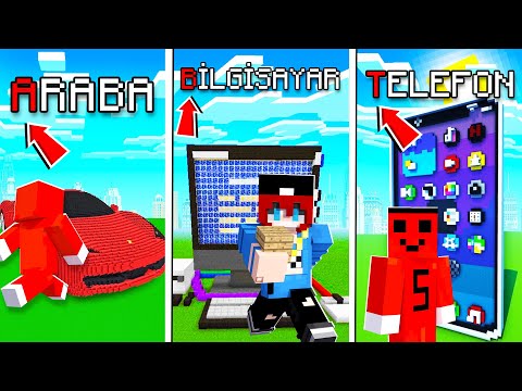 ALFABETİK SIRAYLA YAPI KAPIŞMASI !! - Minecraft