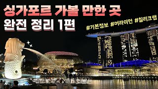 싱가포르 명소 완전 정리 1편 (기본 정보 / 날씨 / 명소 위치 / 머라이언 파크 / 칠리 크랩 - 팜 비치 시푸드 레스트랑 / 리츠칼튼 호텔)