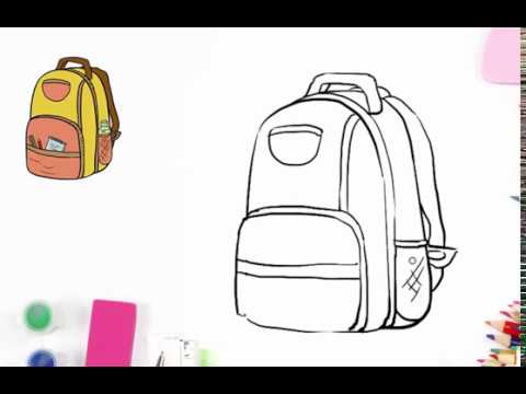 Cách Vẽ Tranh Và Tô Màu Cặp Sách Cho Bé Đi Học || How To Draw A Backpack -  Youtube