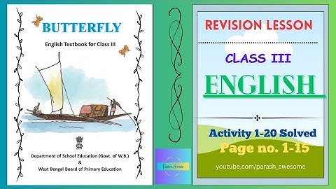 Class 3 Butterfly Revision Lesson Page 1 to 15 Activities