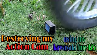 Crushing my Action Camera using my Kawasaki Fury 125