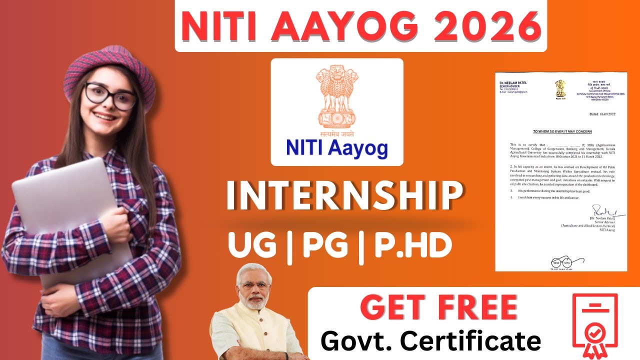 NITI Aayog Internship 2026 | Big Opportunity NITI Aayog Internship | Free Government Certification