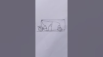 Simple and easy auto rickshaw drawing with pencil