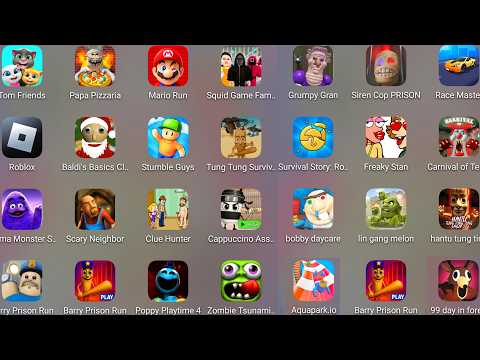 Roblox,Scary Stranger 3D,Papa Pizza's Pizzeria!,Poppy Playtime 4,Bobby Daycare,Squid Game Family....