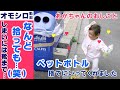 【オモシロ】なんど拾っても…しまいには靴まで脱げた(笑)-1歳8ヶ月 Baby going to throw three PET bottles
