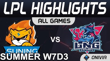 SN vs LNG Highlights ALL GAMES LPL Summer Season 2021 W7D3 Suning vs LNG Esports by Onivia