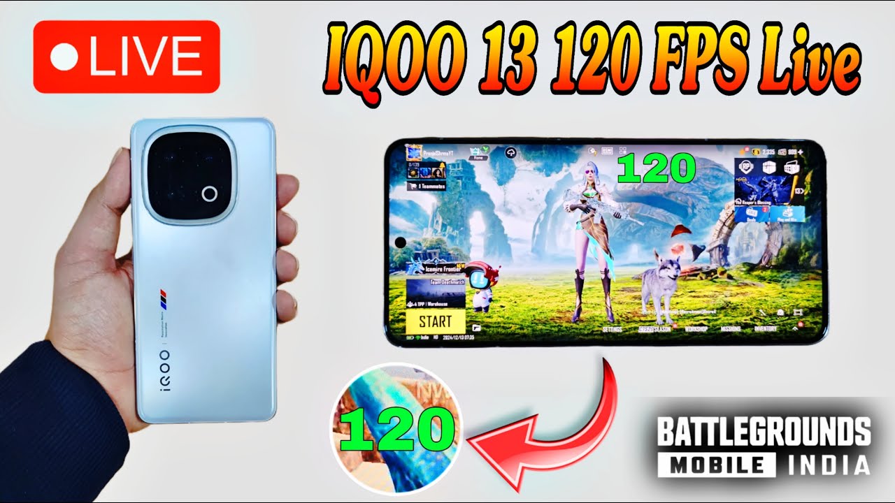 IQOO 13 120 FPS BGMI Live! *With FPS Meter - YouTube