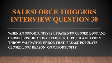 Salesforce Apex Triggers Real Time Interview Question 30