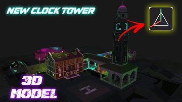 Clock tower Max lighting 3d model for prisma 3d| free download| how to make 3d model | free fire max