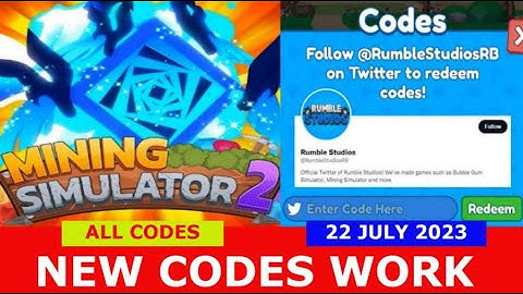 *NEW UPDATE CODES* [✨ILLUSION✨] Mining Simulator 2 ROBLOX | ALL CODES | July 22, 2023