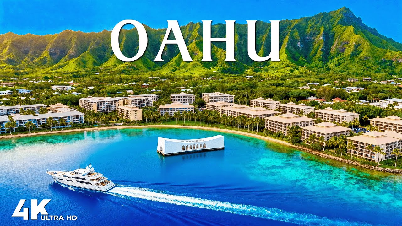 Oahu 4K Drone Footage  Iconic Island Landscapes, Turquoise Beaches & Tropical Paradise Vibes UHD