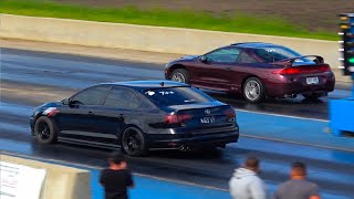 VW Jetta GLI vs Mitsubishi Eclipse Drag Racing at Great Lakes Dagaway