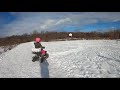 Driving atv rosso motors down a snowy hill 36 volt