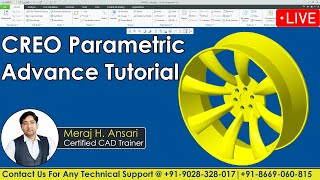 Alloy Wheel Design In Creo Parametric | Creo Complete Course In Hindi | By Ansari Sir | DigitalCADD.