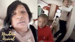 Ya'll Tore This Plane Up Damian Lillard's Mom Gets Control After Grandkids Make Tents On Jet! ⛺️