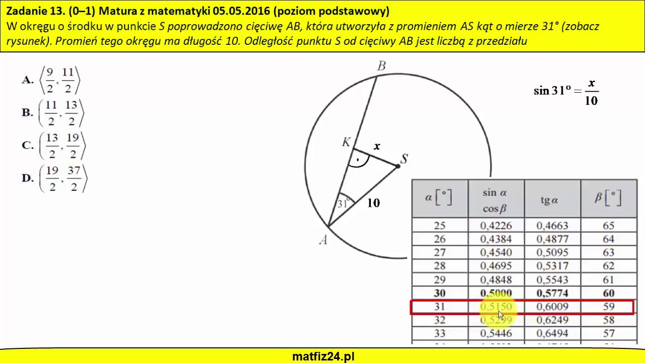 Srednica Ma 10 Cm A Odleglosc Od Cieciwy 3 Sprawdzian