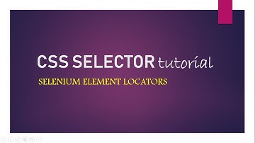 selenium locator - CSS Selector