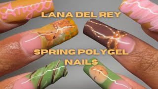 Spring Lana Del Rey Polygel Nails 🦌🌲 polygel tutorial for beginners: fill, nondominant hand, shaping