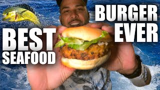 Best Seafood Burger Ever Lobster Shrimp Conch Fish Fishing In The Bahamas