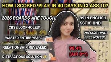 How i managed to score 98.4% in last 40 days? #cbse #boards #class10