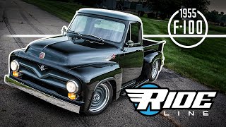 Roadster Shop built, custom 1955 Ford F100 | Coyote power with RideLine IRS chassis